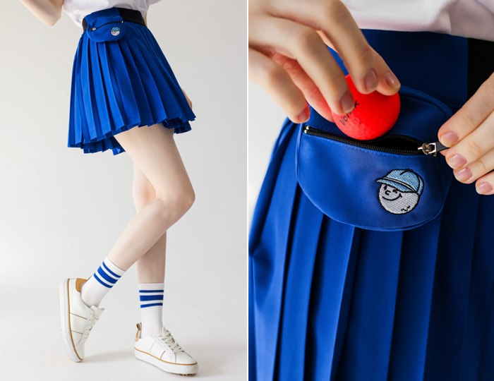 <b>[パディGOLF]ボールポケットアンバルプリッツスカート[青色]</b>