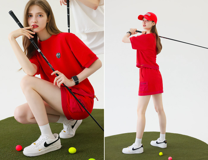 <b>[パディGOLF/SET]ラグランボリュームポケットスカートセット[レット+レット]</b>